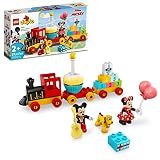 LEGO DUPLO Disney Mickey & Minnie Mouse Birthday Train Toy - Building Blocks for Toddlers, Ages 2+ - Pretend Play Learning Toy for Girls & Boys - Gift for Birthday - 10941