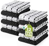 Utopia Kitchen Towels 12 Pack 15x25 Inch 100% Cotton Popcorn Terry