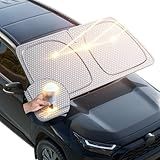 helloleiboo Graphene Car Windshield Sun Shade Car Sun Shade for Windshield with Heat Absorption Coating Foldable Design with UV Protection to Keep Your Car Interior Cooler Silver (Large-61 × 32 in)