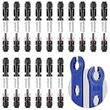 EXBKAMY 32 PCS Solar Panel Connectors MC4, 16 Pairs Male/Female + 2 Wrenches IP67 Waterproof 1000V/30A Solar Connectors，for Solar Power Systems (10AWG)