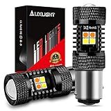 AUXLIGHT 1157 2057 2357 7528 BAY15D P21/5W Switchback LED Bulbs 16SMD Chipsets Parking Lights/Daytime Running Lights/DRL and Turn Signal Lights with Projector replacement, White/Amber (Pack of 2)