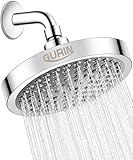 GURIN Shower Head - Powerful High Pressure Rain Shower Head 6 Inch - Luxury Rainfall Showerhead with Adjustable Angles, 90 Anti-Clog Nozzles, Tool-Free 1-Min Install, Premium Polished Chrome Finish