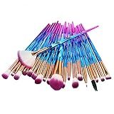 KOLIGHT Pack of 20pcs Cosmetic Eye Shadow Sponge Eyeliner Eyebrow Lip Nose Foundation Powder Makeup Brushes Sets (purple)