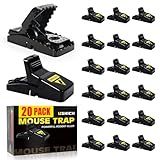 20 Pack Mouse Traps Indoor for Home,Mice Traps for House,Reusable Mouse Trap that Work,Small Mice Catchers for Home Indoor, Quick Set Mousetraps Effective