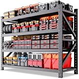 CCIOBTE Garage Shelving 4 Tier Heavy Duty Storage Shelves 6000LBS Metal Shelving Unit,Adjustable Heavy Duty Shelving for Garage, Basement, Warehouse, Storage Room, 79" W x 24" D x 73" H Black