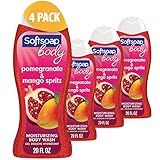 Softsoap Body Wash, Pomegranate & Mango Spritz Body Wash, 20 Fl Oz (Pack of 4)