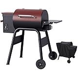 Jocoevol Pellet Smoker Grill Wood Pellet grill Electric Bbq Grills for Outdoor with Auto Feed & Pid Temperature Control 180-425°F, 456 Sq.In Cook Area, 6-In-1 Bbq Grill & Rain Cover For Backyard