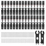 LEPITERY MC4 Solar Connectors 30 Pairs/60pcs Solar Panel Cable Connectors Waterproof IP67 1000V 30A Male/Female Connector with 2 Pack Wrenches