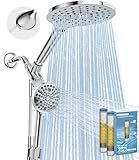 MakeFit Dual Filtered Rain Shower Head Combo, Handheld Shower Head with Adjustable Bar - Rainfall Shower Head And Showerhead with Filter for Hard Water - Removes Chlorine