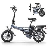 NAVIC Electric Bike for Adults, 750W Peak Folding Ebike, 14" Adults Electric Bicycles with 499.2Wh Removable Battery, 22Mph Max Speed, 40Miles Range, Multi-Shock Absorption, Commuting Mini EBikes