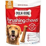 Milk-Bone Brushing Chews Daily Dental Dog Treats, Chicken Flavor, Large, 25 Count