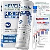 21-in-1 Home Drinking Water Testing Kit - 120 Strips + 4 Bacteria Tests - Tap and Well Water Test Kit, Easy to Test and Read for Hardness, Lead, Iron, Fluoride, pH, Copper, Bacteria and More