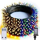 Dazzle Bright 100FT 300 LED Color Changing Christmas Lights, 2 in 1 Warm White & Multi Waterproof Christmas String Lights with Remote 11 Functions Christmas Decorations for Indoor Outdoor