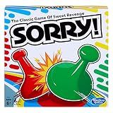 Sorry! Board Game for Kids Ages 6 and Up; Classic Hasbro Board Game; Each Player Gets 4 Pawns; Family Game