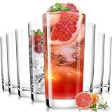 Drinking Water Glass Cups Set,Crystal Highball Glasses cups set of 8,16oz