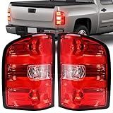 SHINEHOME Tail Lights Assembly for Chevy Silverado 1500 2500 3500 2500HD 3500HD 2007 2008 2009 2010 2011 2012 2013 2014 Rear Brake Turn Signal Left Driver Right Passenger Taillights, 2 Packs