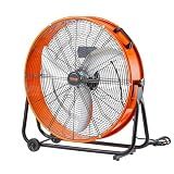 VEVOR Drum Fan, 24 Inch 8700 CFM High Velocity Heavy Duty Floor Shop Fan, 3-Speed, 5ft Cord, 360°Adjustable Tilting, Commercial Industrial Use for Warehouse, Workshop, Factory, Basement