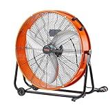 VEVOR Drum Fan, 24 Inch 8700 CFM High Velocity Heavy Duty Floor Shop Fan, 3-Speed, 5ft Cord, 360°Adjustable Tilting, Commercial Industrial Use for Warehouse, Workshop, Factory, Basement