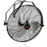 VEVOR 18 Inch Wall Mount Fan, 3-speed IP44 Waterproof Fan, Max. 4150 CFM Wall Mounted for Outdoor, Commercial, Residential, Greenhouse, Workshop, Patio, Black, ETL Listed