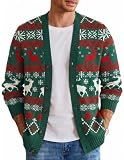 COOFANDY Mens Ugly Christmas Sweater Funny Cute Xmas Holiday Cardigan