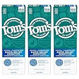 Tom's of Maine Fluoride-Free Rapid Relief Sensitive Toothpaste, Fresh Mint, 4 oz. 3-Pack (Packaging May Vary)
