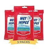 WipeEssentials Hand Sanitizer Hand Wipes for Adults and Kids - 90 wipes - 3 Packs of 30ct Hand Sanitizing Wipes, Travel Essentials