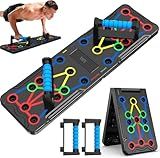 Foldable push-up rack for portable strength training, sturdy and stable equipment for men's and women's home gym workouts.