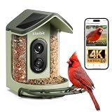 Kiwibit Solar Powered Smart Bird Feeder with Camera 2 Mini, 4K Live Stream
