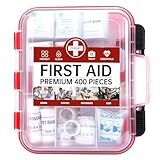TLIEAO 400 Pieces All-Purpose First Aid Kit - Organized Dual-Layer Wall - Professional Medical Kit for Home, Car, Camping, Travel, Office, Outdoor, Business & Sports