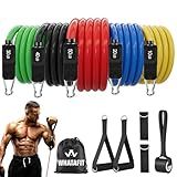 WHATAFIT Resistance Bands with Handles, 5-Level Exercise Bands for Workout