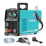 bestarc Plasma Cutter, [Pilot Arc][Large LED Display][Air Sensor] 50A bestarc Plasma Cutter Machine 110/220V Dual Voltage, 1/2'' Clean Cut 3/4 Inch Max Cut, Post Flow Mesh, 2T/4T for Beginners DIY