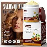 Collagen Hair Mask for Deep Conditioning, Keratin Hair Treatment with 4 Hydrolyzed Proteins, Moroccan & Avocado Oils Conditioner for Nourish, Calendula Gentian Extracts Care Dry & Damaged Hair 8.45 OZ