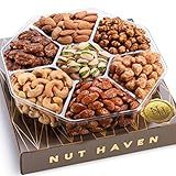 Holiday Christmas Nuts Gift Basket - Assortment of Sweet & Roasted Salted Gourmet Nuts - Assorted Food Gift Box for Christmas, Holiday, Family, Sympathy, Men & Women.
