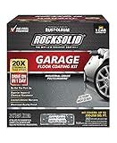 Rust-Oleum 317286 RockSolid Polycuramine Garage Floor Coating, 1 Car Kit, High Gloss Dark Gray
