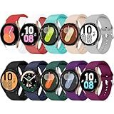 10 Pack No Gap Bands Compatible with Samsung Galaxy Watch 7 6 5 4 Band 40mm 44mm, Galaxy Watch 6 4 Classic 42mm 46mm 43mm 47mm 5 Pro 45mm, 20mm Soft Silicone Sport Strap Women Men