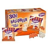 Mother’s Circus Halloween Animal Cookies, Snack Pack Halloween Treats for Kids, Individually Wrapped Halloween Cookies, Cats and Bats Frosted Animal Cookies with Sprinkles, 30ct Box