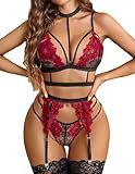 Avidlove Lingerie Set For Women 2 Pieces Lace Bra and Panty Set Sexy Lace Underwear