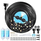 Eledom 85FT Mister for Outside Patio Misting Cooling System, 85FT (26M) Misting Line+26 Brass Mist Nozzles+Water Filter, Outdoor Mister System for Garden Greenhouse Trampoline Waterparke