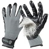 H HANDSON Pet Grooming Gloves - Patented #1 Ranked, Award Winning Shedding, Bathing, & Hair Remover Gloves - Gentle Brush for Cats, Dogs, and Horses (Grey, Large)