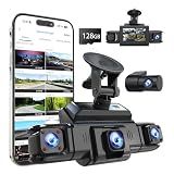 360 View 4 Channel Dash Cam Front and Rear Left Right Inside Camera for Cars, GPS and 5G Band WiFi, Night Vision, 160 Wide Angle, WDR, 24H Parking Mode, Supercapacitor, Included 128GB Card