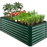 Best Choice Products 6x3x2ft Outdoor Metal Raised Garden Bed, Deep Root Box Planter for Vegetables, Flowers, Herbs, and Succulents w/ 269 Gallon Capacity - Dark Green