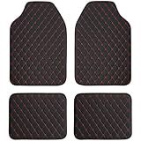 COLINOO Luxury Leather Car Mats Universal Fit Car Floor Mats All Weather Car Mats Full Set for Car SUV Van & Truck