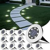 INCX Solar Lights for Outside,12 Pack Solar Lights Outdoor Waterproof, Solar Garden Lights Landscape Lighting for Patio Pathway Lawn Yard Deck Driveway Walkway, Cold White