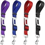 YuCool Dog Seat Belt,4 Piece Set Dog Car Adjustable Seatbelts for Vehicle Nylon Pet Safety Heavy Duty & Elastic Car Harness for Dogs