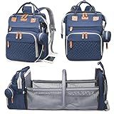 Astro alan Baby Diaper Bags with Changing Station, Waterproof Diaper Bag Backpack for Moms Dads with USB Charging Port, Baby Shower Gifts, Large Capacity diaper backpack, Blue
