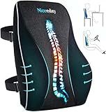 Niceeday Lumbar Support Pillow for Office Chair Car Back Support Pillow, Memory Foam Gaming Chair Desk Chair Back Cushion for Lower Back Pain Relief, Ergonomic Back Rest,Office Home Essentials