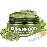 PLANTIFIQUE Korean Skincare Clay Mask – Hydrating Mud Mask with Avocado & Superfoods, Dermatologist-Tested for Face & Body – Vegan, 3.4 Oz/100ml