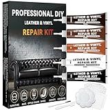 Leather Repair Kit for Furniture, Leather Seat Repair Kit for Cars, Vinyl Repair Kit for Sofa, Purse and Jacket, Restore Any Material, Fix Scratches, Tears, Holes and Peeling with Easy Instructions