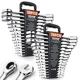 VEVOR Ratcheting Wrench Set, 30-Piece Combination Wrench Set, 72 Teeth