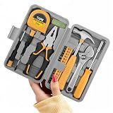 20 Pcs Basic Tool Kit, Compact Home Tool Set with Mini Tool Box